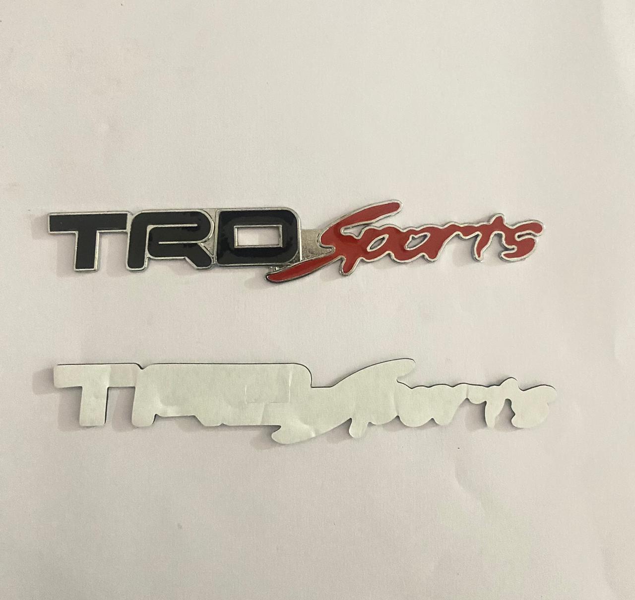 TRD Sports Sticker. 1PC 13.8 x 2Cm Car Metal TRD TRDSPORTS Logo Car Emblem Premium 3D Badge Auto Racing Sport Sticker