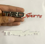 Black Red TRD Sign - 13.8 x 2Cm Metal Car Emblem Premium 3D Badge Auto Racing Sport Sticker Grand Tourer Decal