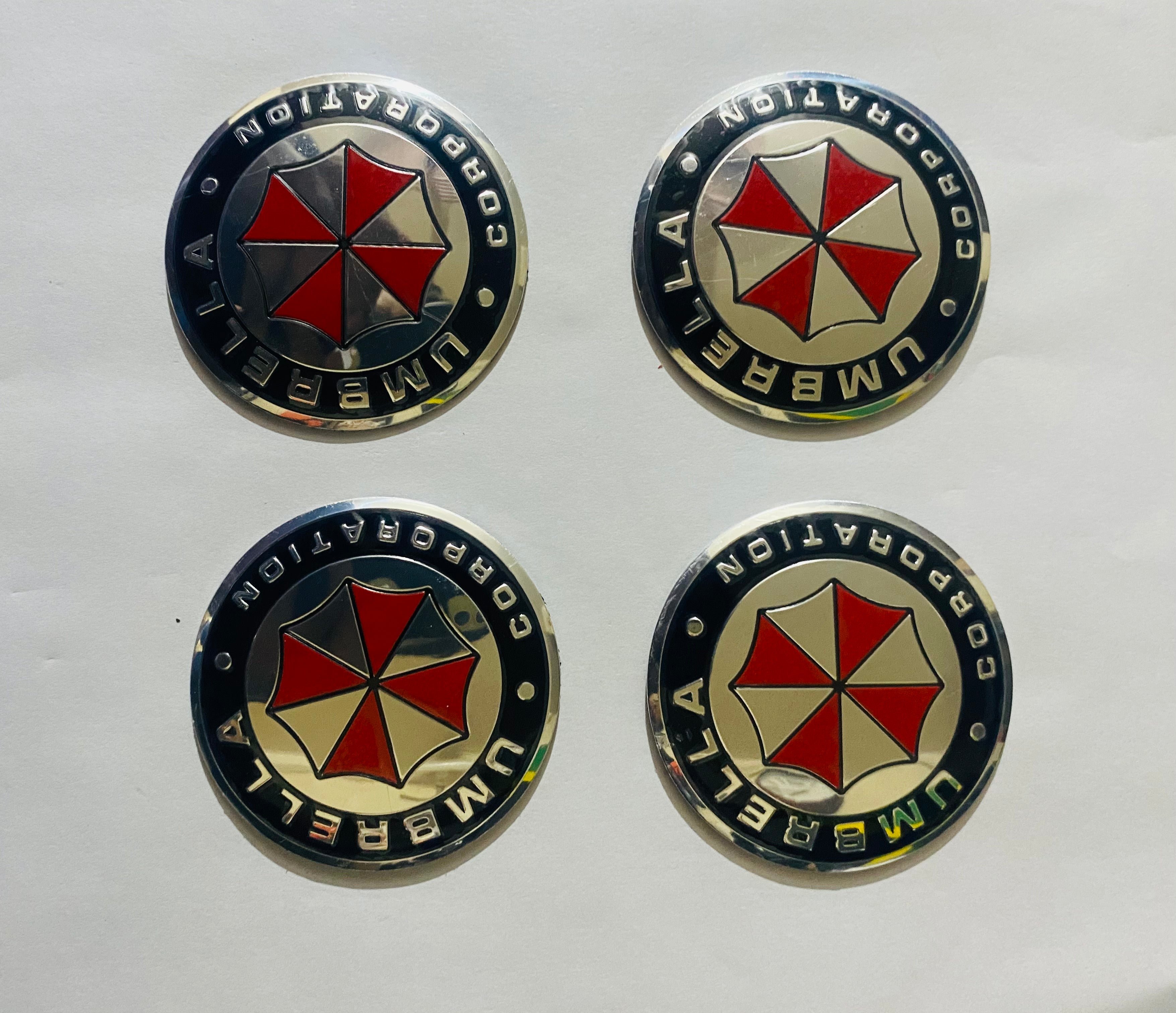 4pcs Umbrella Logo Wheel Center Hub Cap Badge Emblem Sticker Decal Universal for All CAR