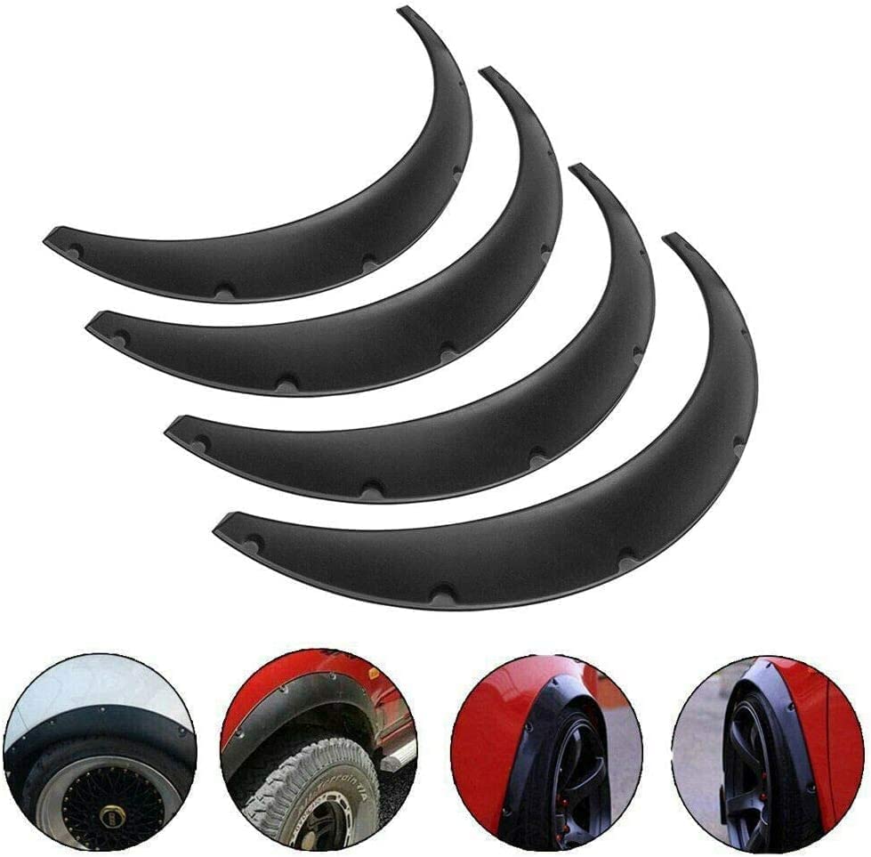 4PC Fender Flares 4PCS 3.5"/890mm Universal Car Wheel Fender Flares Flexible Wide Body Wheel Arches Universal Arch Fennder Fllare Auto Accessories