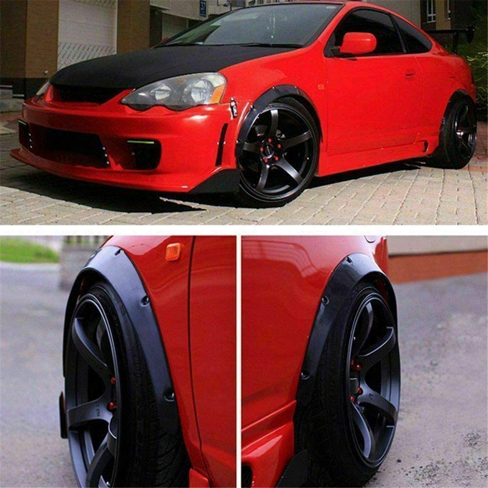 4PC Fender Flares 4PCS 3.5"/890mm Universal Car Wheel Fender Flares Flexible Wide Body Wheel Arches Universal Arch Fennder Fllare Auto Accessories