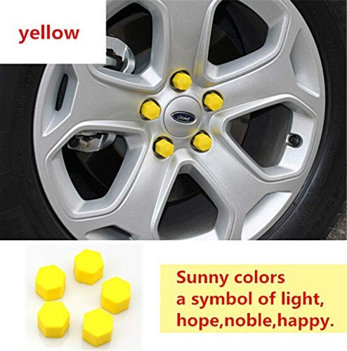 20pcs/Set YELLOW Silicone car Wheel Nuts Bolts Cover dust Protective tyre Valve Screw Cap Cover&nbsp;