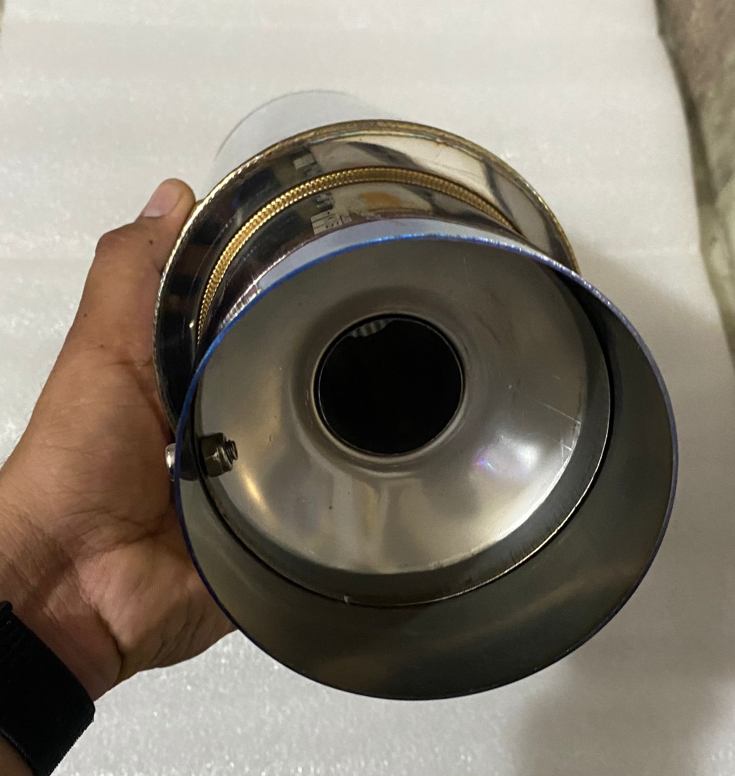 UNIVERSAL FOR ALL CAR Stainless-STEEL HKS SINGLE ROUND TIP Exhaust Muffler Silencer Burnt Tip HKS Muffler Car Exhaust System Loud Exhaust MUFFLER 1PC