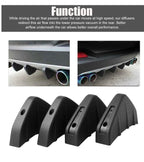 4 PCS Car Rear Bumper Lip Spoiler Universal Bumper Diffuser Shark Fins Pattern Black Auto Anti-Crash Accessories