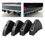 4 PCS Car Rear Bumper Lip Spoiler Universal Bumper Diffuser Shark Fins Pattern Black Auto Anti-Crash Accessories