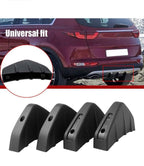 4 PCS Car Rear Bumper Lip Spoiler Universal Bumper Diffuser Shark Fins Pattern Black Auto Anti-Crash Accessories