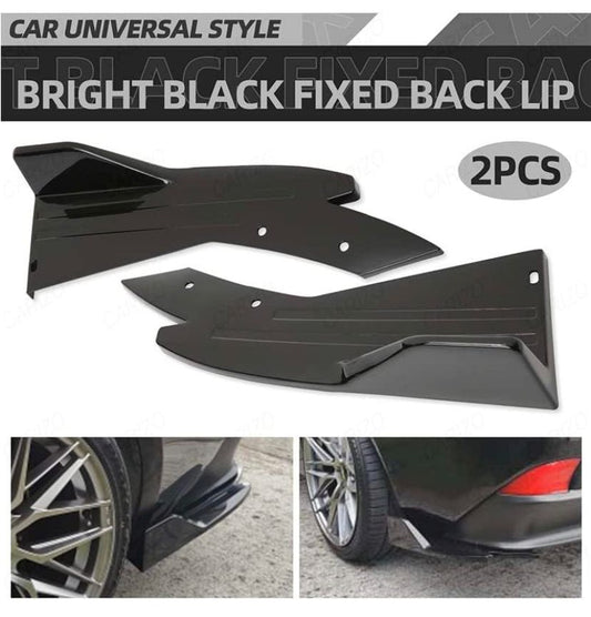 2pc Universal Rear Bumper Diffuser Splitter Canard Protector Spoiler Fin Lip Front Bumper Body Kit