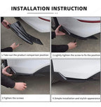 2pc Universal Rear Bumper Diffuser Splitter Canard Protector Spoiler Fin Lip Front Bumper Body Kit