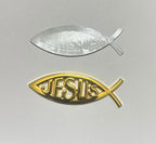 Jesus Christian GOLDEN Metal Sticker (10 x 3cm) Car Emblem 3D Badge Auto Racing Sport Sticker Jesus Christian Universal