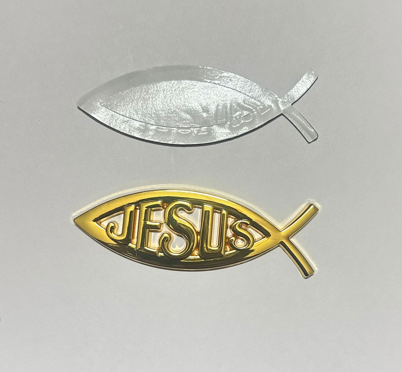 Jesus Christian Metal Sticker (10 x 3cm) Car Emblem 3D Badge Auto Racing Sport Sticker Jesus Christian Universal