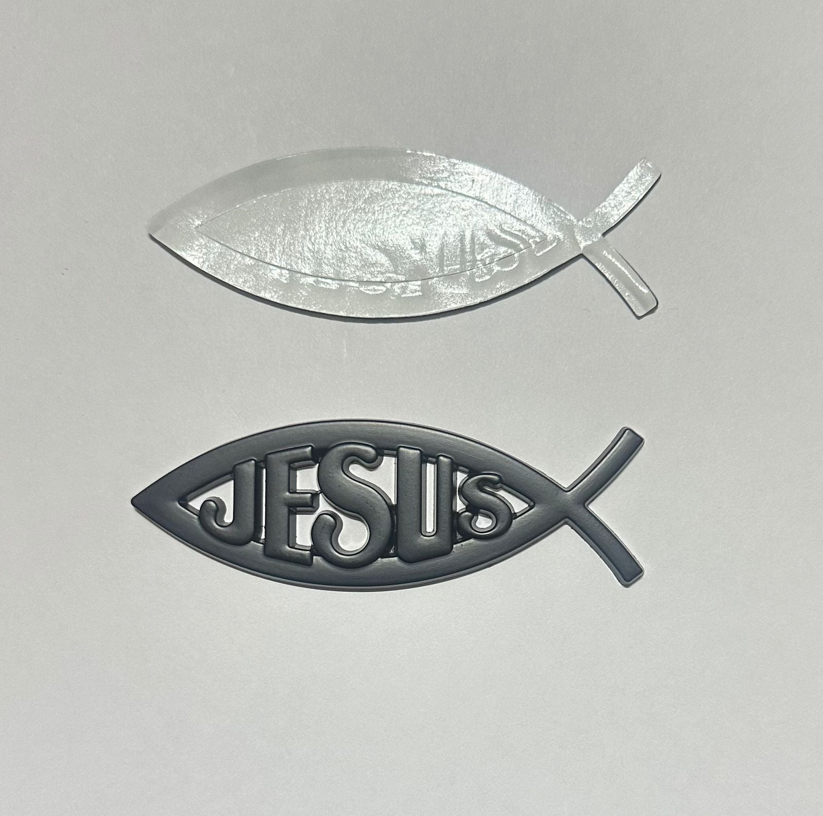 Jesus Christian BLACK Metal Sticker (10 x 3cm) Car Emblem 3D Badge Auto Racing Sport Sticker Jesus Christian Universal