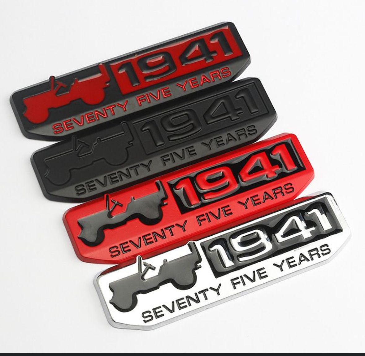 1941-CHROME Sticker 4x4 Full TIME Metal Logo 15cmx2.5cm Car Metal Emblem 3D Badge Auto Racing Sport Sticker Grand Tourer Decal
