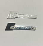 Supercharged Sign Sticker Car Bike Metal Supercharged Logo Car Emblem Premium 3D Badge (10 x 2.6cm) Auto Racing Sport Sticker Grand Tourer Decal