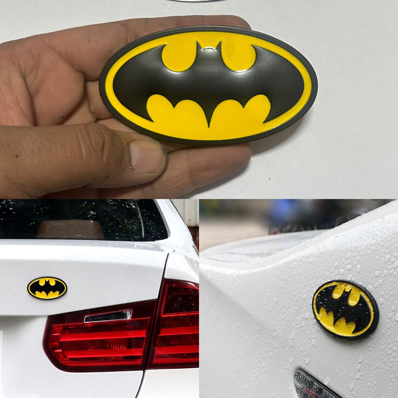 3D-Metal Logo (Batman 3D) Sticker - Size 8.9x5 cm Metal Chrome Sticker Bikes & More Emblem Badge-Stylish Logo for Cars, Vehicle Accessories.