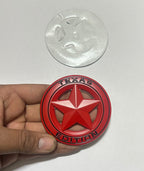 Red Star Texas Edition 3D Metal Sticker (7.5cmx7.5cm) Car Bike Laptop Texas Edition Logo Car Emblem 3D Badge Attractive Sticker Auto Racing Sport Logo Grand Tourer Decal.