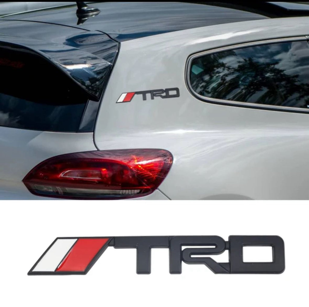 Car Bike Laptop Metal 3D Logo TRD/TRD Long Car Emblems Metal Lo.go, 3D Badge Auto Racing Sport Sticker Universal Grand Tourer Decal. (Chrome Carbon Long TRD Grill Logo 14X2.5)