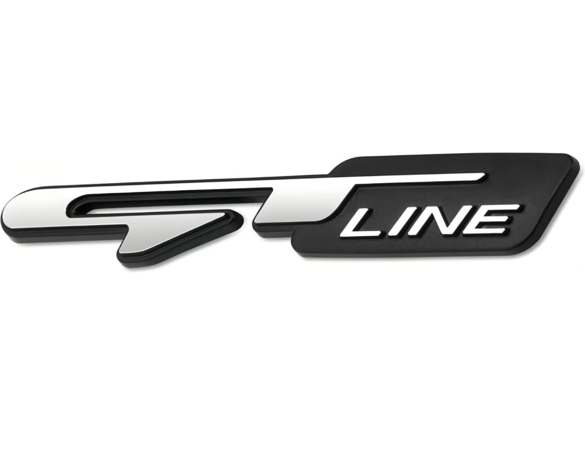 GT Line 3D Logo (11cmx2cm) GT Line Sticker for Car Bike Laptop Emblem 3D Badge Decorative Sticker Universal Auto Racing Sport Logo Grand Tourer Decal.