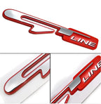 Car Bike Laptop Chrome-Red GT Line 3D Logo (11cmx2cm) GT Line Sticker Car Decor, Emblem 3D Badge, Attractive Sticker Auto Racing Sport Logo Grand Tourer Decal