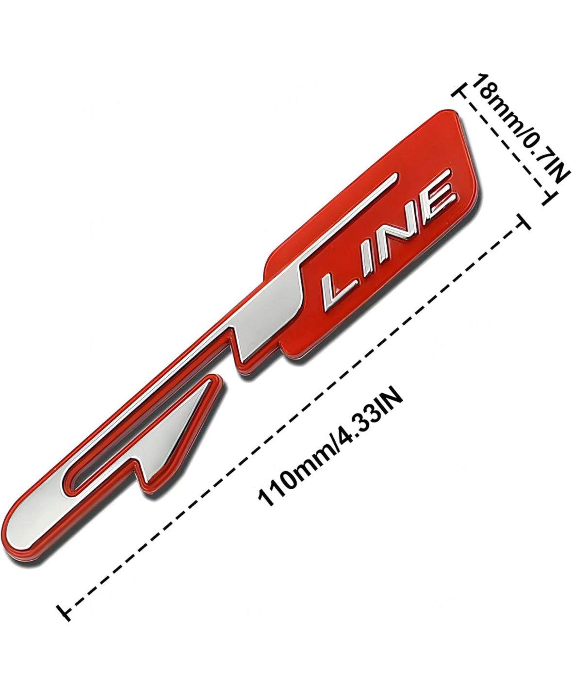 Car Bike Laptop Chrome-Red GT Line 3D Logo (11cmx2cm) GT Line Sticker Car Decor, Emblem 3D Badge, Attractive Sticker Auto Racing Sport Logo Grand Tourer Decal
