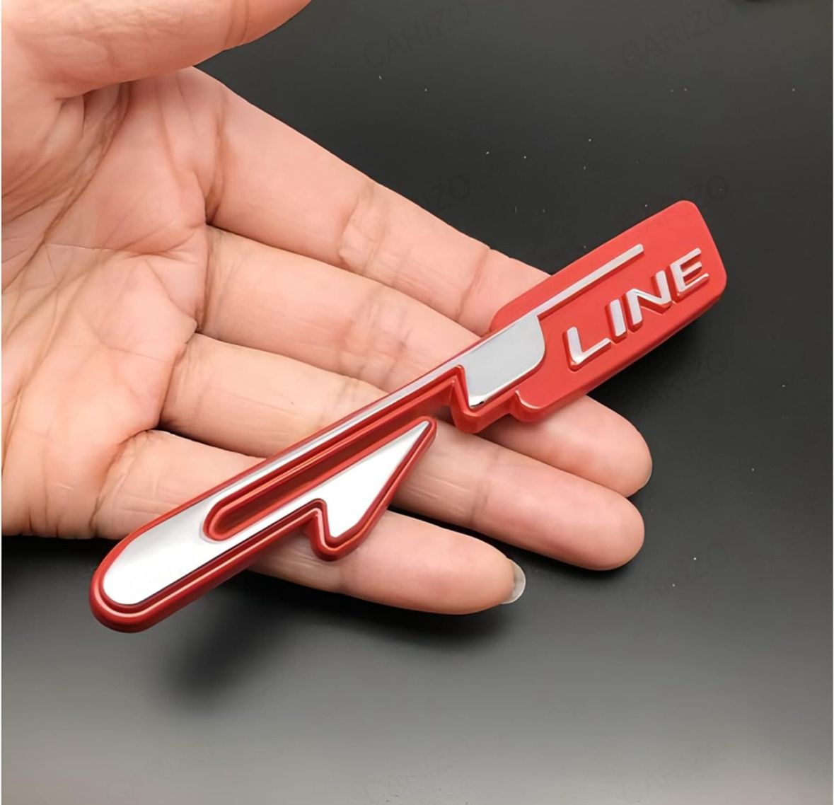 Car Bike Laptop Chrome-Red GT Line 3D Logo (11cmx2cm) GT Line Sticker Car Decor, Emblem 3D Badge, Attractive Sticker Auto Racing Sport Logo Grand Tourer Decal
