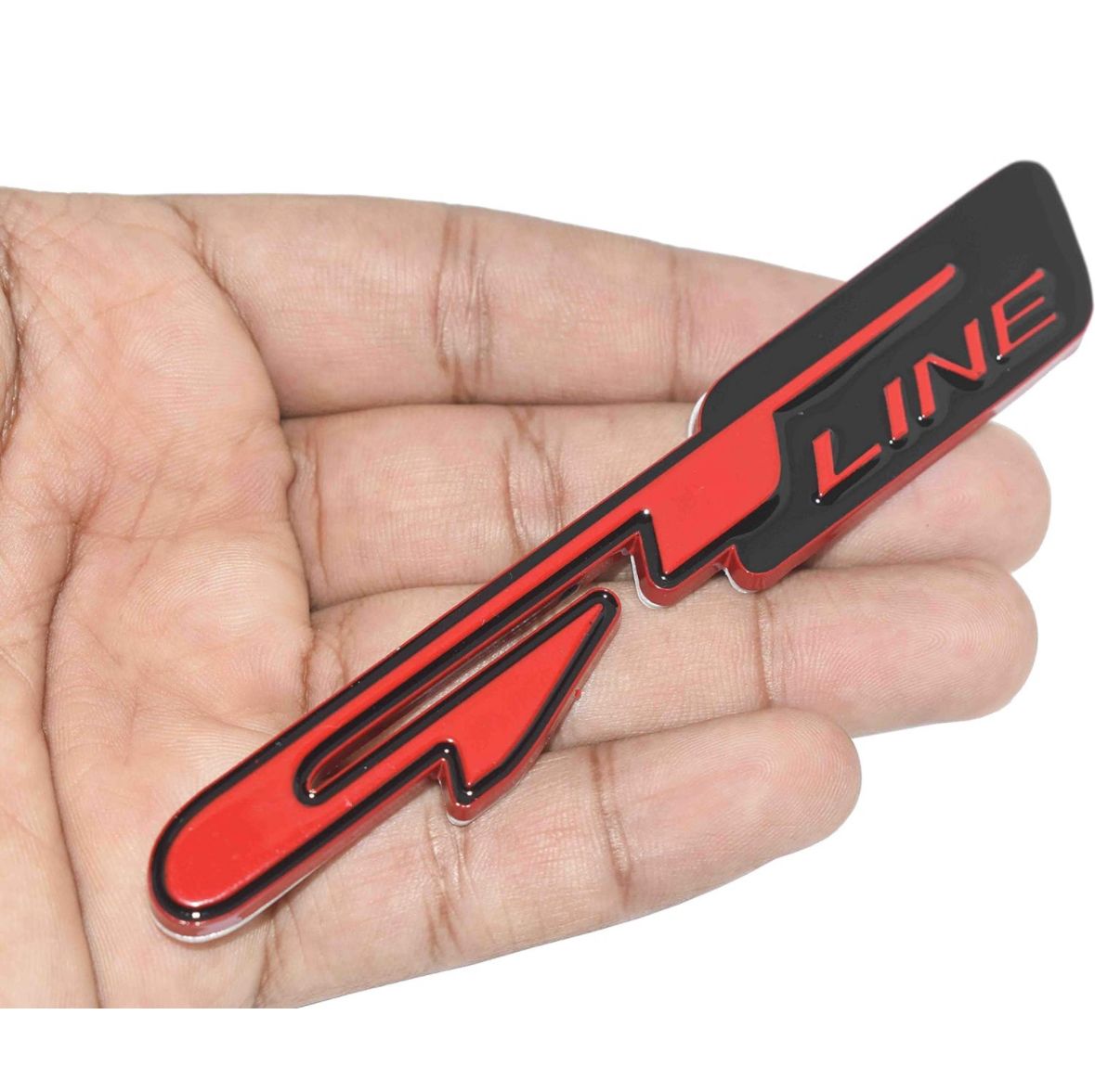 Black-Red GT Line 3D Logo (11cmx2cm) GT Line Sticker for Car Bike Laptop Emblem 3D Badge Decorative Sticker Universal Auto Racing Sport Logo Grand Tourer Decal.