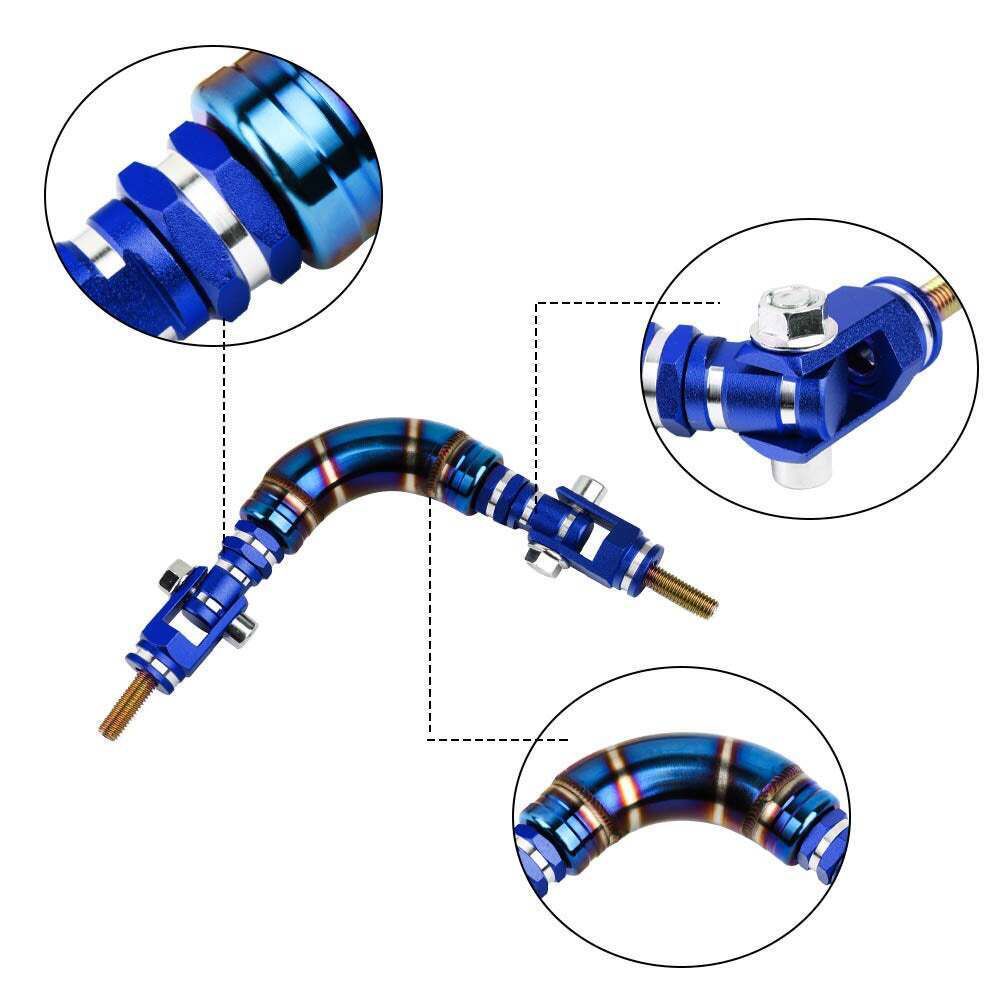 2X JDM Titanium Blue JDM Titanium Roll Bar Grab Support Car Interior Grip Roof Handle Car Roof Handle Grip Burnt Grab Bar Safety Protector
