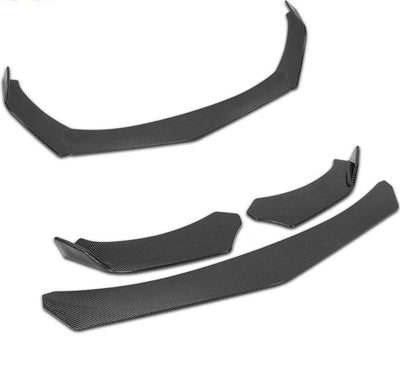 3pcs Bumper Carbon Splitter Car Front Lip Chin Bumper Body Kit Front Bumper Lip Splitter Protection Bumper Splitter JDM ABS Protective Spoiler for Car