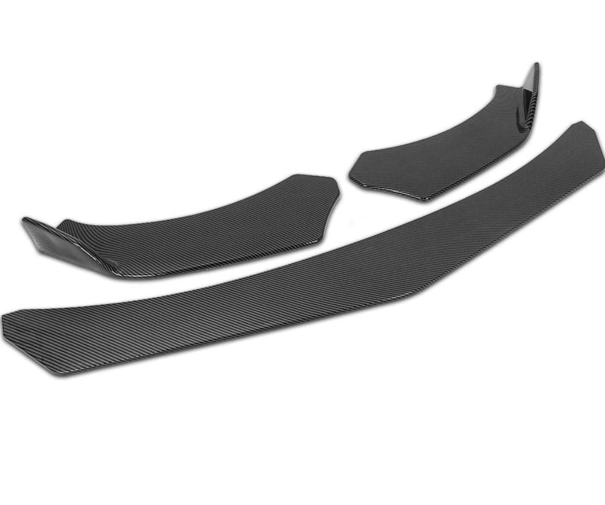 3pcs Bumper Carbon Splitter Car Front Lip Chin Bumper Body Kit Front Bumper Lip Splitter Protection Bumper Splitter JDM ABS Protective Spoiler for Car