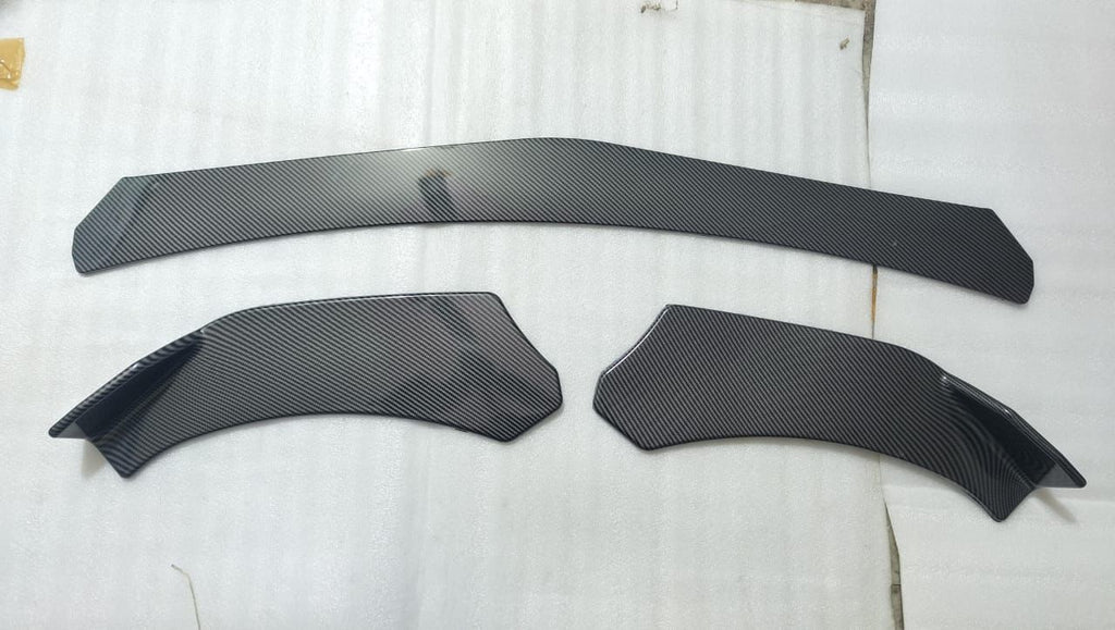 3pcs Bumper Carbon Splitter Car Front Lip Chin Bumper Body Kit Front Bumper Lip Splitter Protection Bumper Splitter JDM ABS Protective Spoiler for Car