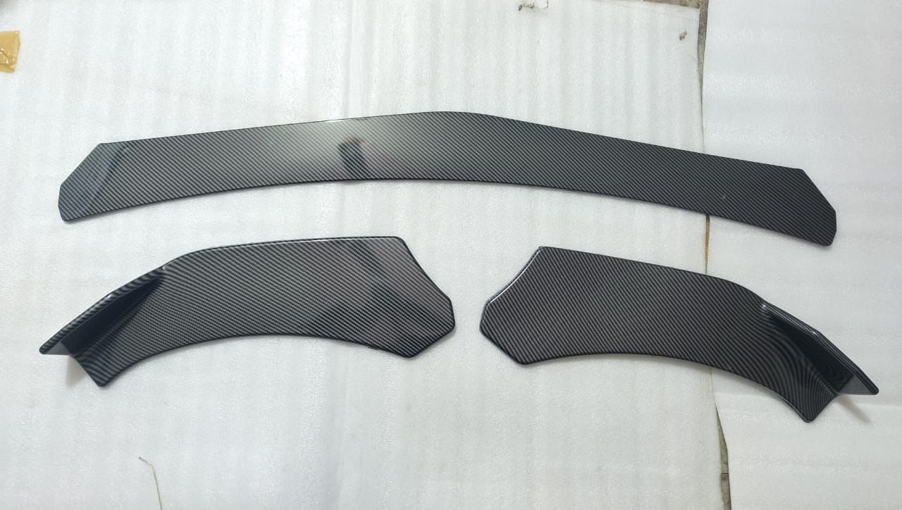 3pcs Bumper Carbon Splitter Car Front Lip Chin Bumper Body Kit Front Bumper Lip Splitter Protection Bumper Splitter JDM ABS Protective Spoiler for Car