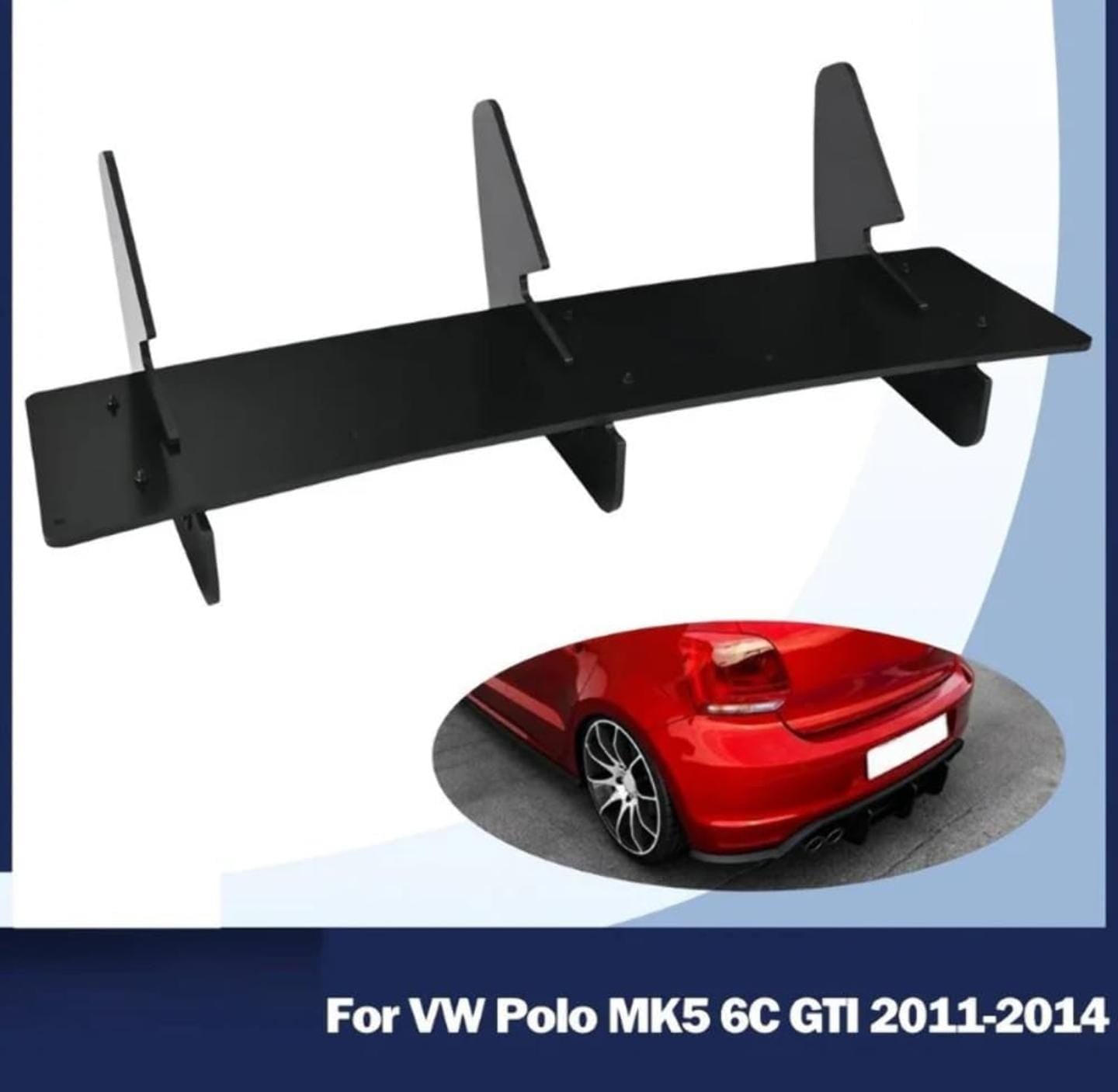 Acrylic Material GTI Rear After Lip Diffuser Splitter Skirst Blinds Spoiler Diffuser Spoiler Compatible with Volkswagen Vw Polo Mk5 Acrylic Diffuser for Car Auto Accessories