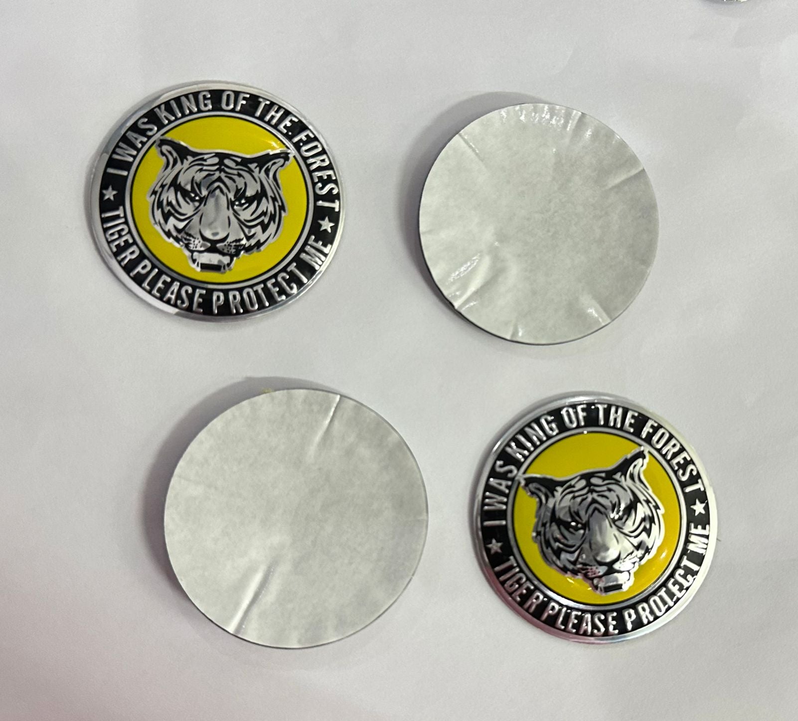 4PC, Lion-Tiger New Wheel Logo (56mm 2INCH) Sign Emblem Car Wheel Center Hub Cap Caps Badge Sticker Decal
