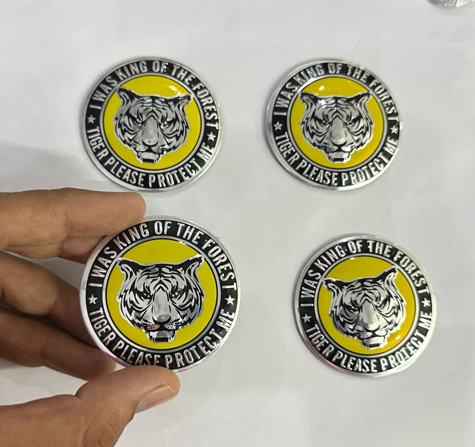 4PC, Lion-Tiger New Wheel Logo (56mm 2INCH) Sign Emblem Car Wheel Center Hub Cap Caps Badge Sticker Decal