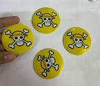 4PC Skull Pirates Wheel Sticker. Skull Pirates Sign Emblem Car Wheel Center Hub Cap Caps Badge Sticker Decal 56mm 2INCH