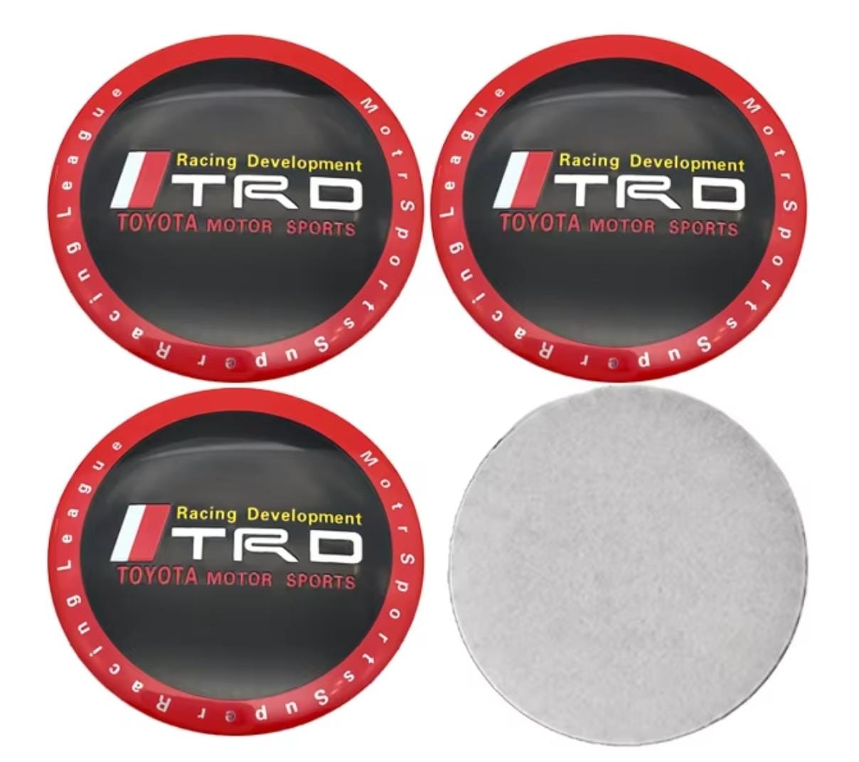 TRD Sport RED Line Logo Wheel - (56mm 2INCH) Abarth Sign Emblem Car Wheel Center Hub Cap Caps Badge Sticker Decal Sticker
