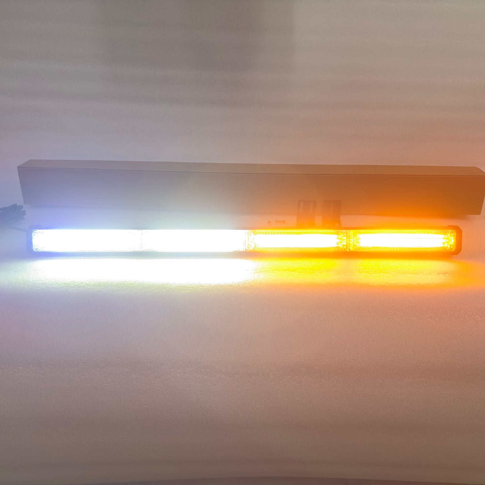 4COB- White-Yellow- (1 Piece). Flasher Traffic Advisor Strobe Led Light Bar White Yellow Light 24" 12V 40w LED Flasher, Mini Light Bar for SUV's 4X4 Trucks.