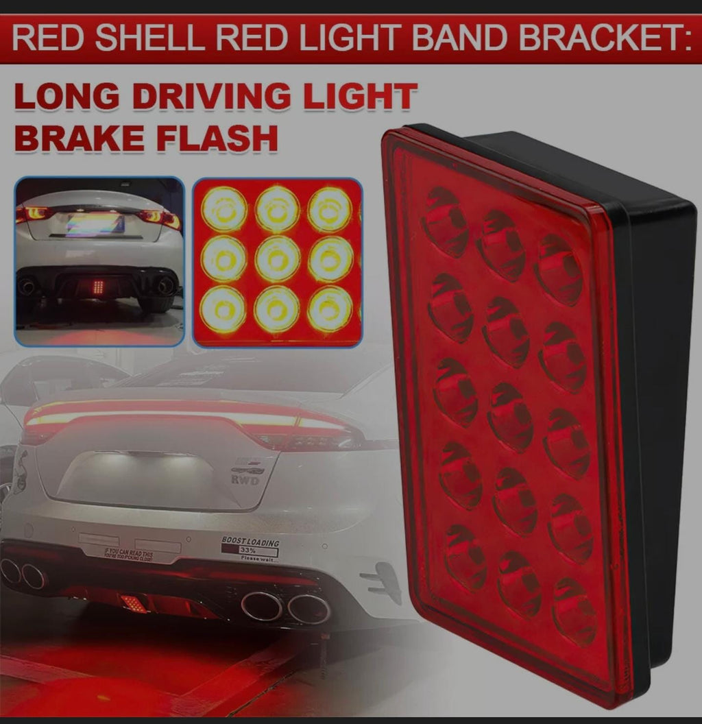 F1 FLASHING TAIL BRAKE LIGHTS F1 Style 12V DRL Stop Safety Lamp Car Motor LED Rear Flashing Tail Fog stop Light (F1 465 15 LED BRAKE LIGHT)