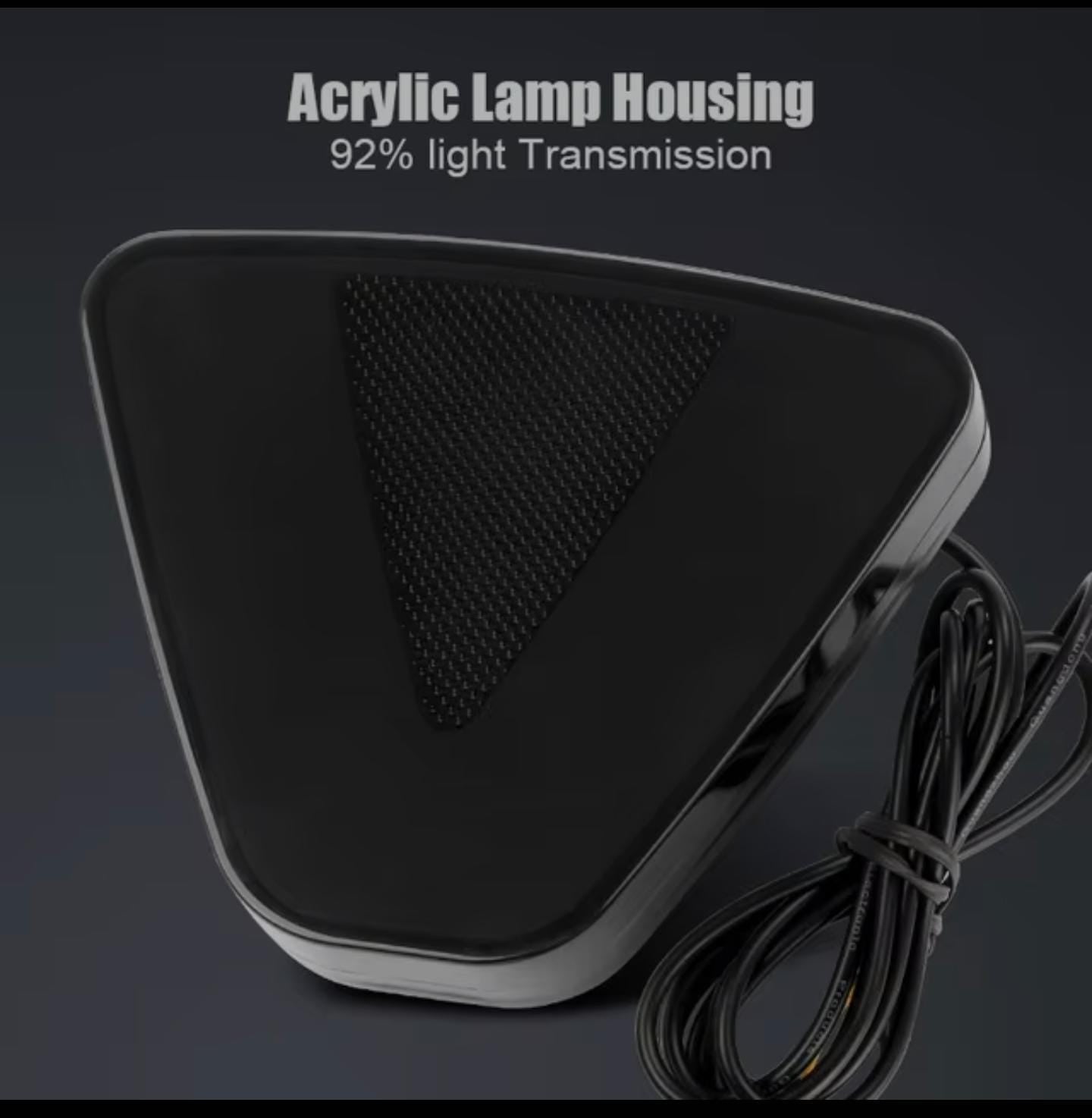 TRIANGLE BLACK GLASS BRAKE LIGHT FLASHING LED Rear 3rd Third Brake light Strobe Flashing Tail Brake Stop Light Universal Attractive Brake Lightt