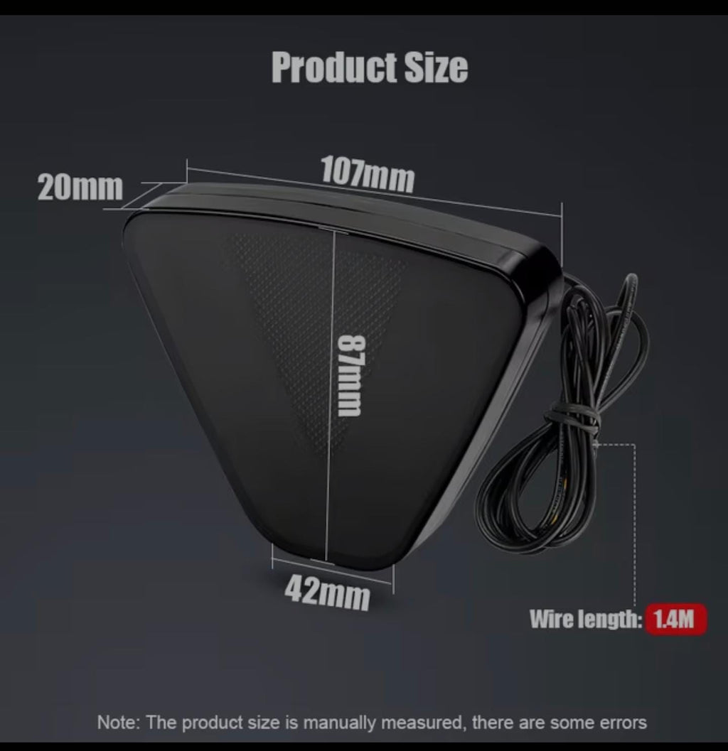 TRIANGLE BLACK GLASS BRAKE LIGHT FLASHING LED Rear 3rd Third Brake light Strobe Flashing Tail Brake Stop Light Universal Attractive Brake Lightt