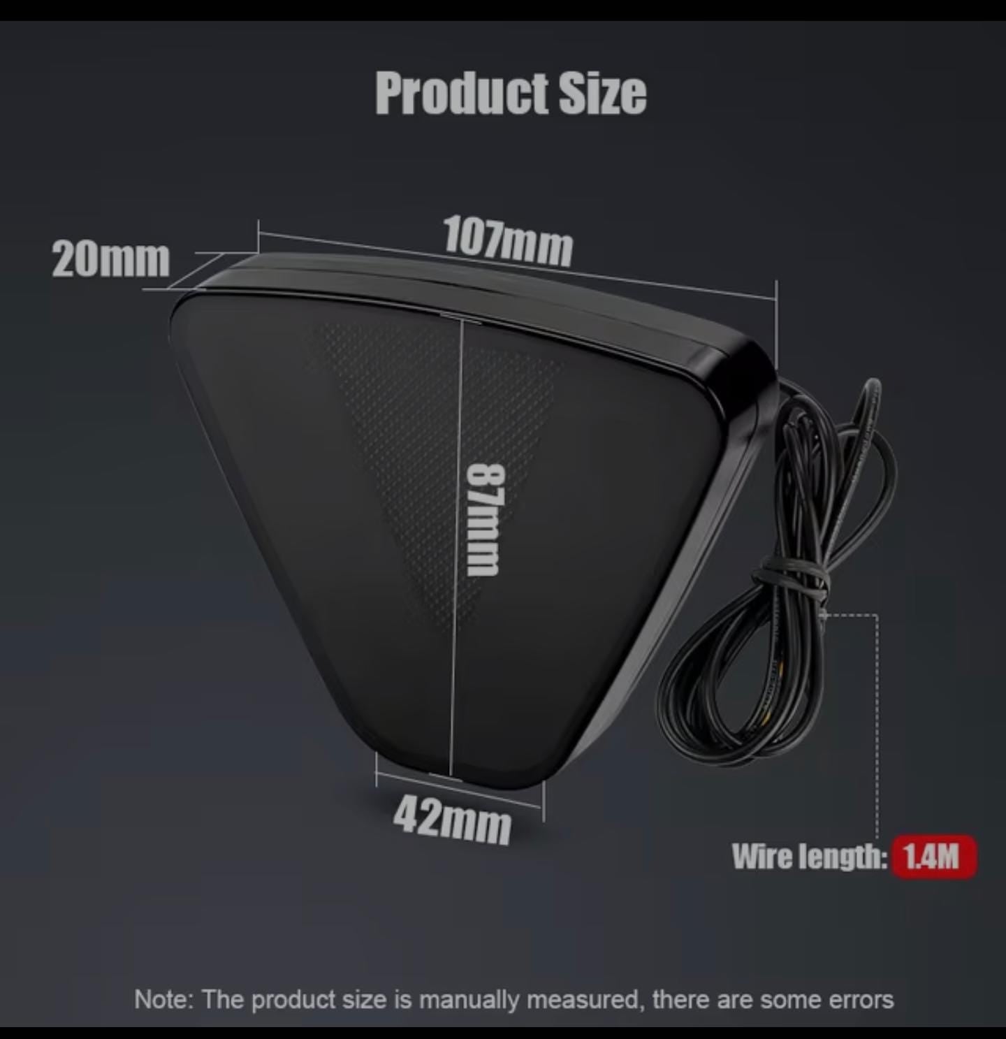TRIANGLE BLACK GLASS BRAKE LIGHT FLASHING LED Rear 3rd Third Brake light Strobe Flashing Tail Brake Stop Light Universal Attractive Brake Lightt