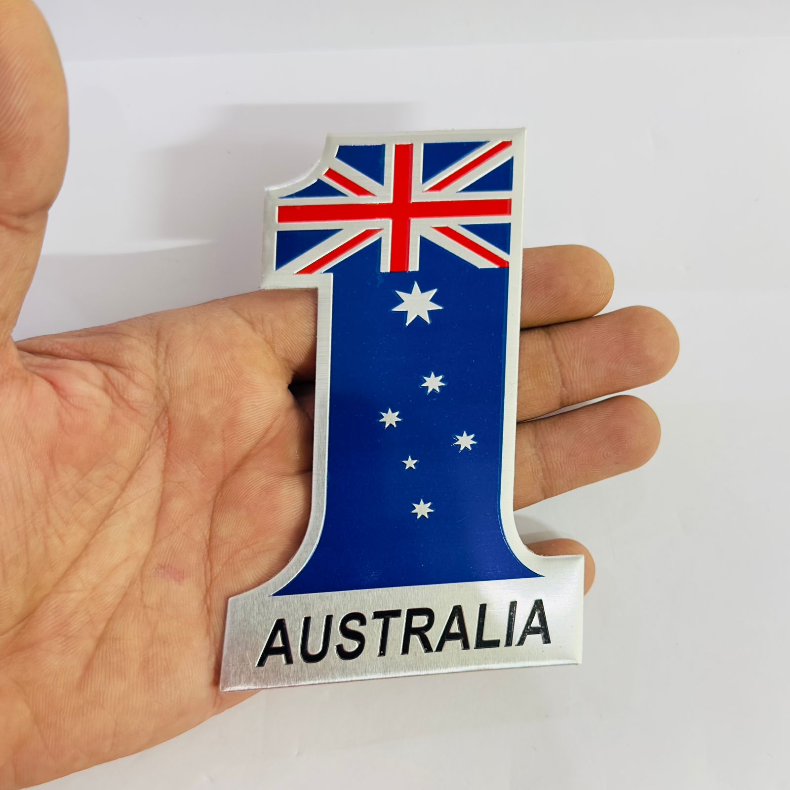 Car Bike Laptop Metal Logo Car Emblem & Grill Met.al Lo.go for Carr 3D Badge Auto Racing Universal Sport Sticker Grand Tourer Decal. (NO. ONE Australia Flag Sticker.)