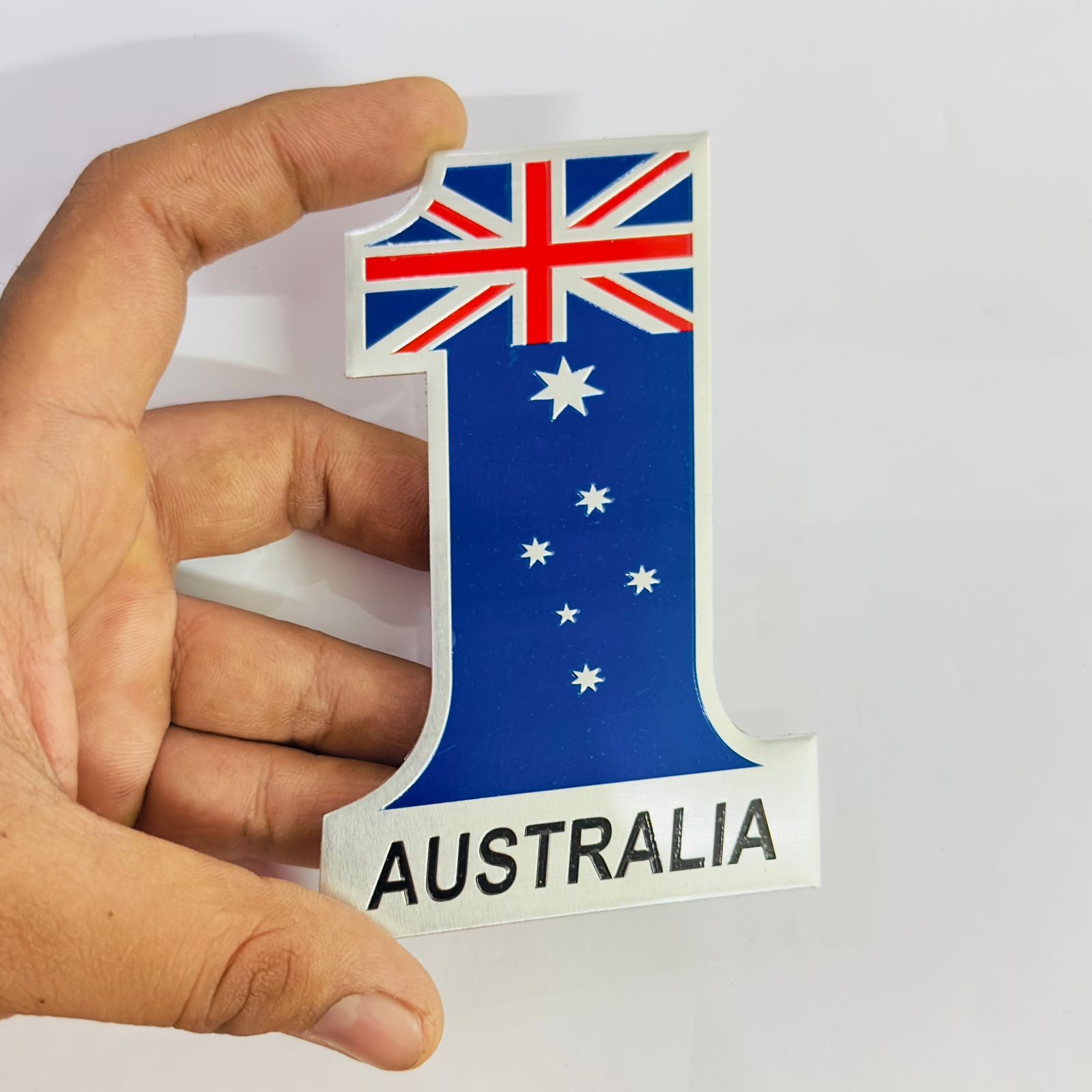 Car Bike Laptop Metal Logo Car Emblem & Grill Met.al Lo.go for Carr 3D Badge Auto Racing Universal Sport Sticker Grand Tourer Decal. (NO. ONE Australia Flag Sticker.)