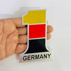 NO.1 Flag Emblems Car Badges, Motorcycle Gas Tank Decals Stickers. (N. ONE Germany Flag Sticker)