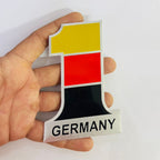 NO.1 Flag Emblems Car Badges, Motorcycle Gas Tank Decals Stickers. (N. ONE Germany Flag Sticker)