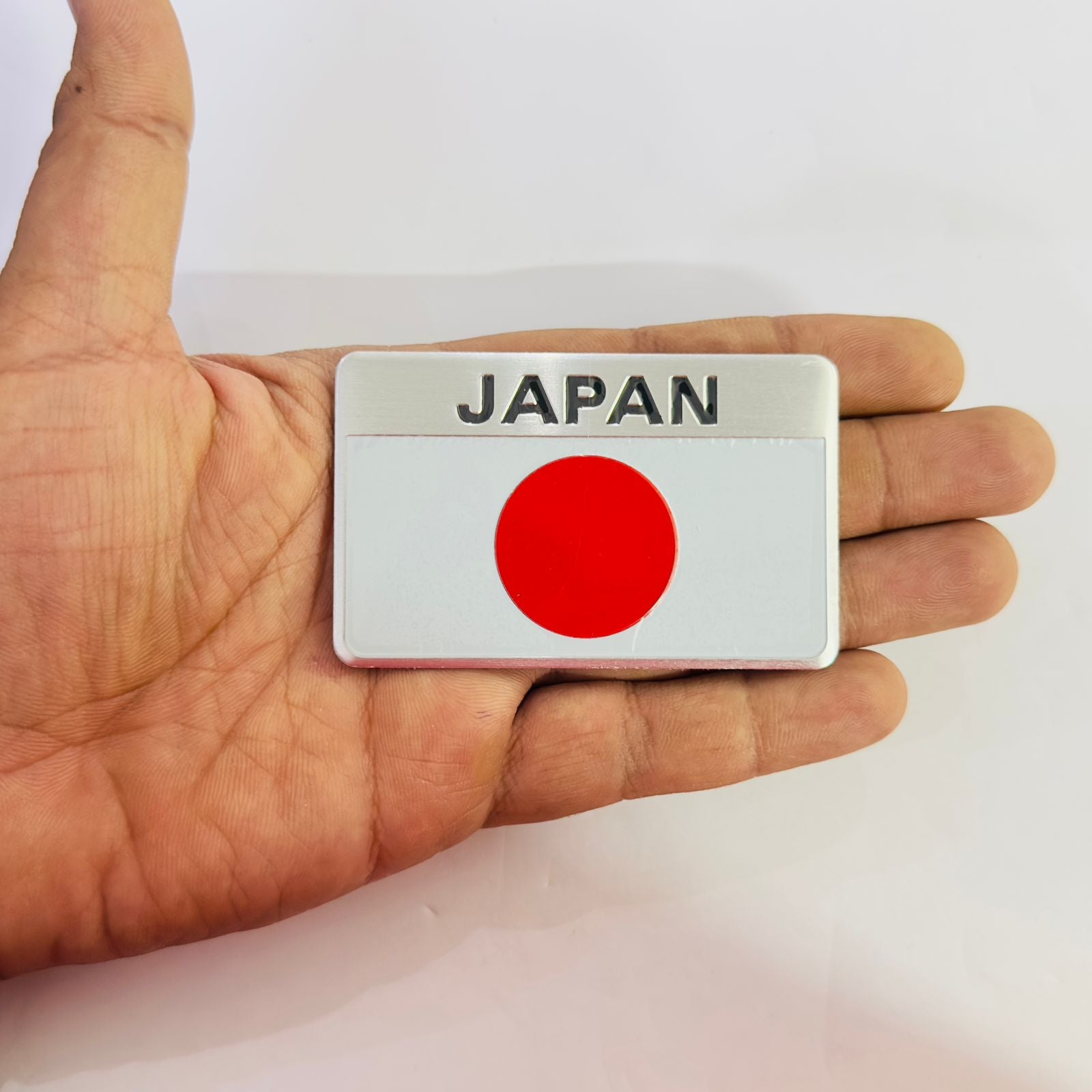 Japan Big Flag Sticker (5cmx8cm) Car Emblem Japan Flag Metal Logo 3D Badge Auto Racing Sport Sticker Decal Decorative Accessory Metal Sticker