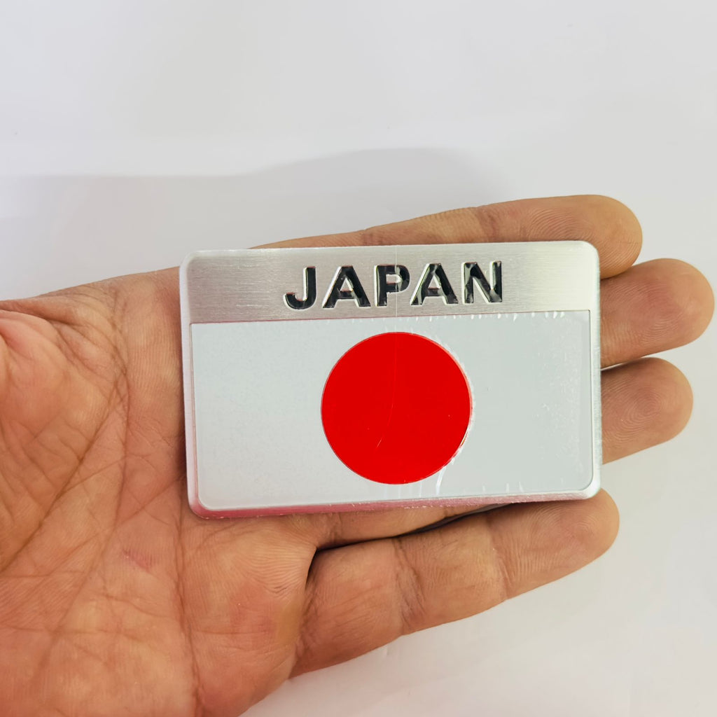 Japan Big Flag Sticker (5cmx8cm) Car Emblem Japan Flag Metal Logo 3D Badge Auto Racing Sport Sticker Decal Decorative Accessory Metal Sticker