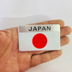 Japan Big Flag Sticker (5cmx8cm) Car Emblem Japan Flag Metal Logo 3D Badge Auto Racing Sport Sticker Decal Decorative Accessory Metal Sticker