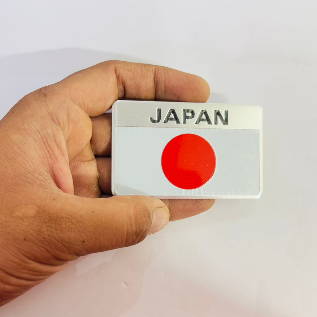 Japan Big Flag Sticker (5cmx8cm) Car Emblem Japan Flag Metal Logo 3D Badge Auto Racing Sport Sticker Decal Decorative Accessory Metal Sticker