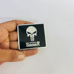 Chrome BLACK Skull Punisher Stickers 5.6cmx6cm Car Metal Logo 3D Emblem Auto Racing Sport Sticker Decal.