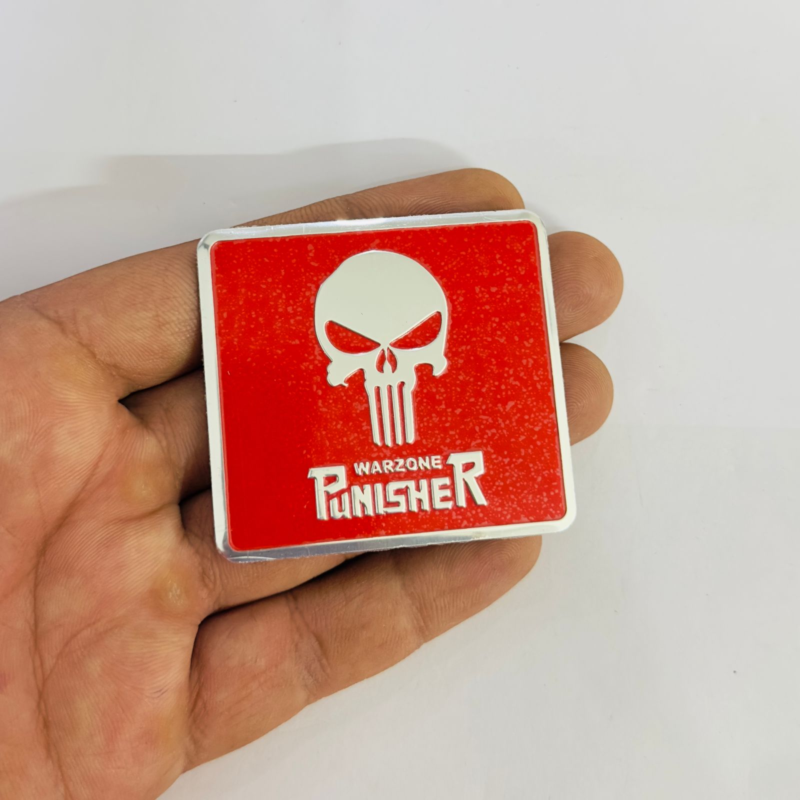 Skull Punisher Sticker 5.6cmx6cm Car Metal Logo 3D Emblem Auto Racing Sport Sticker Decal Decorative Sticker